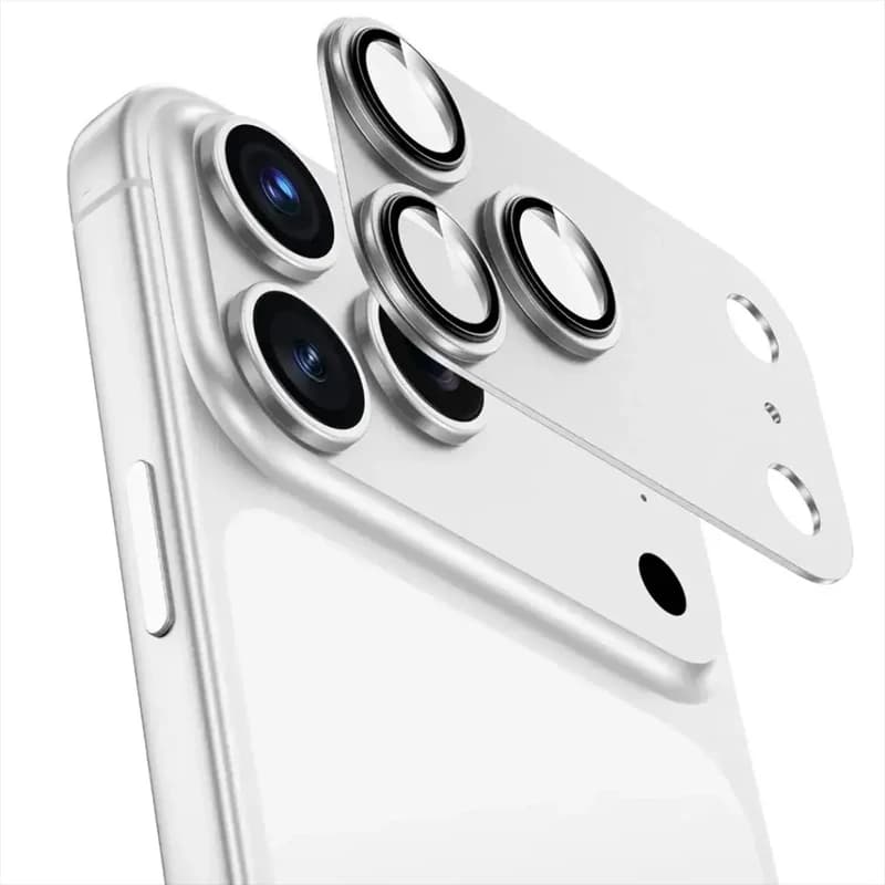 محافظ لنز فلزی دوربین آیفون 17 پرو مکس سفید | محافظ لنز دوربین iPhone 17 Pro Max — تصویر ۲