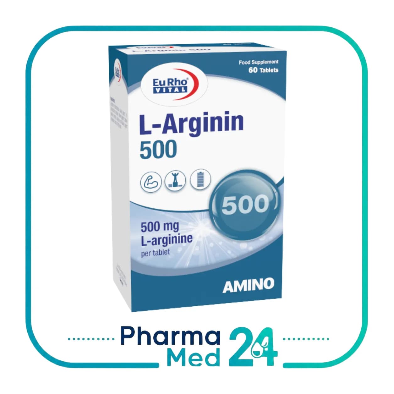 قرص ال آرژینین 500 میلی گرم 60 عددی (یوروویتال) — تصویر ۲