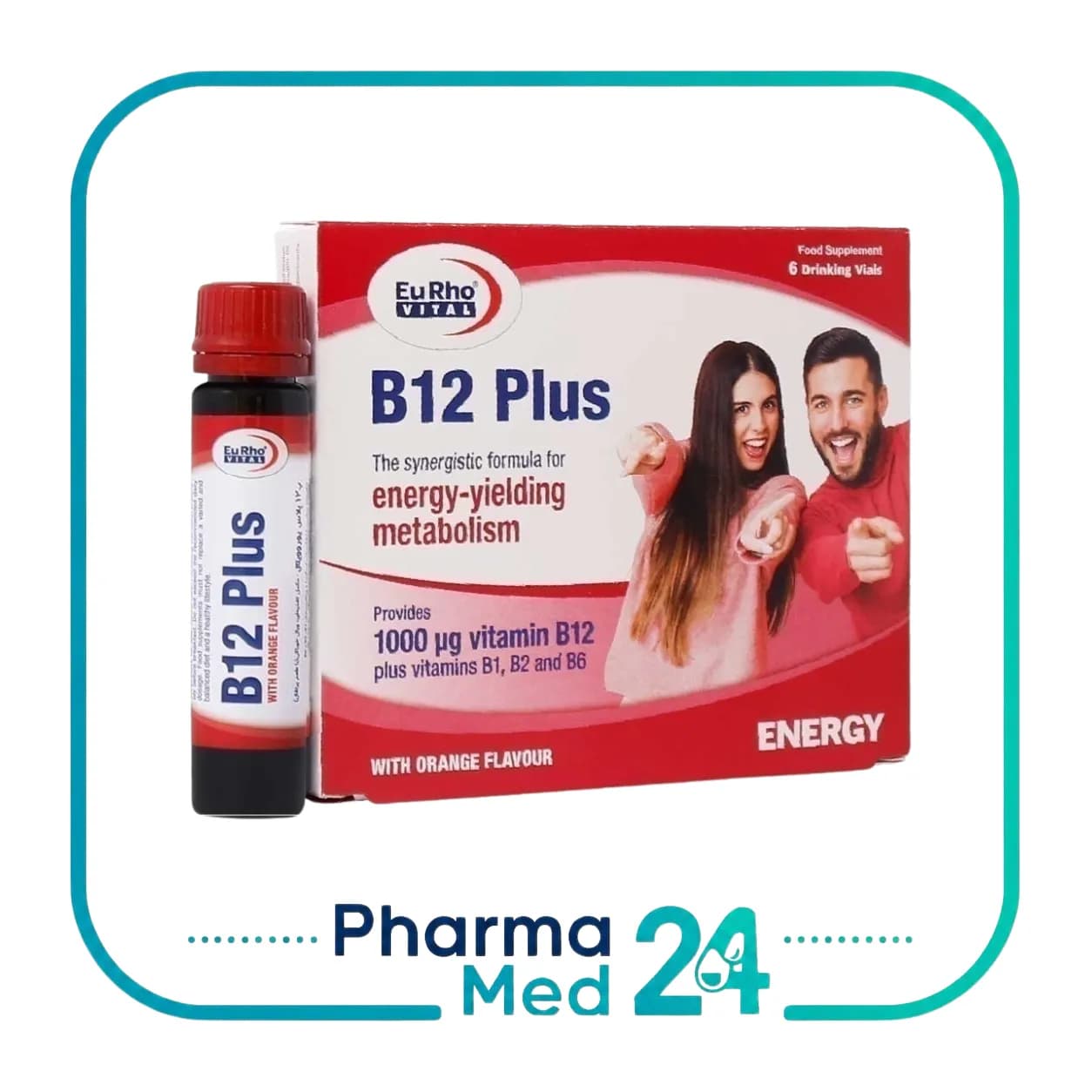 ویال خوراکی ویتامین B12 پلاس 6 عدد (یوروویتال)