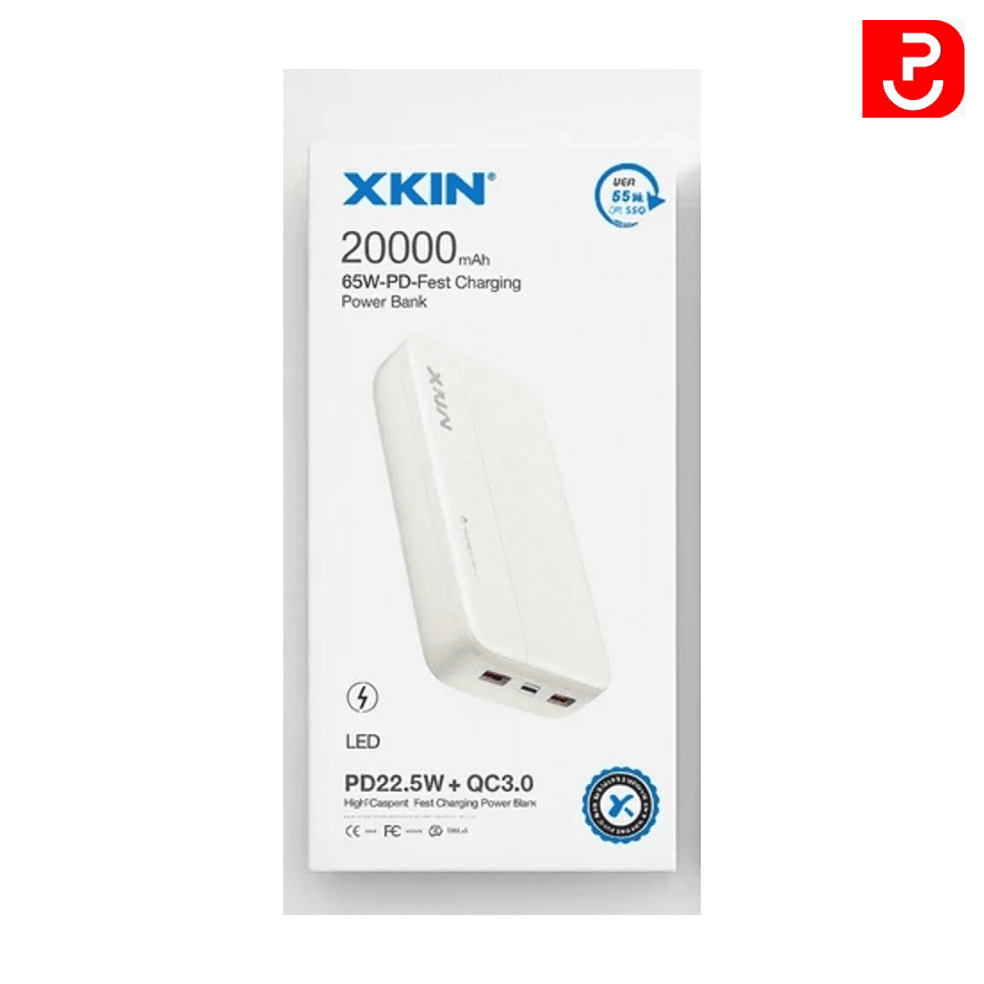 پاوربانک 20 هزار فست شارژ ایکس کین 65w اورجینال (پرداخت قسطی)