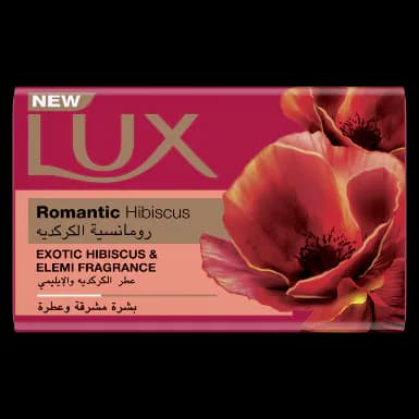 صابون لوکس Lux مدل Romantic Hibiscus با رایحه گل هیبیسکوس و سنجد هر عدد ۱۷۰گرم پک ۶ تایی