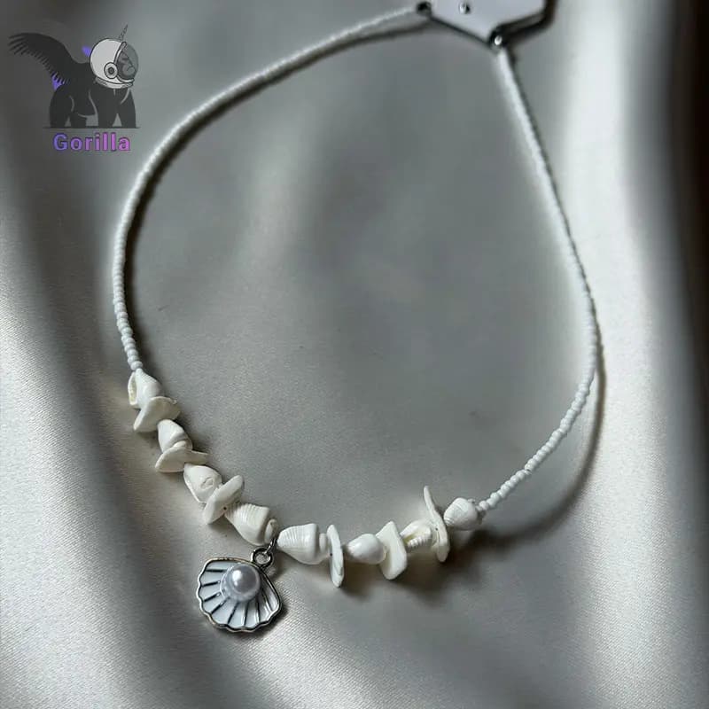 گردنبند تابستونی صدفی و منجوقی — تصویر ۲