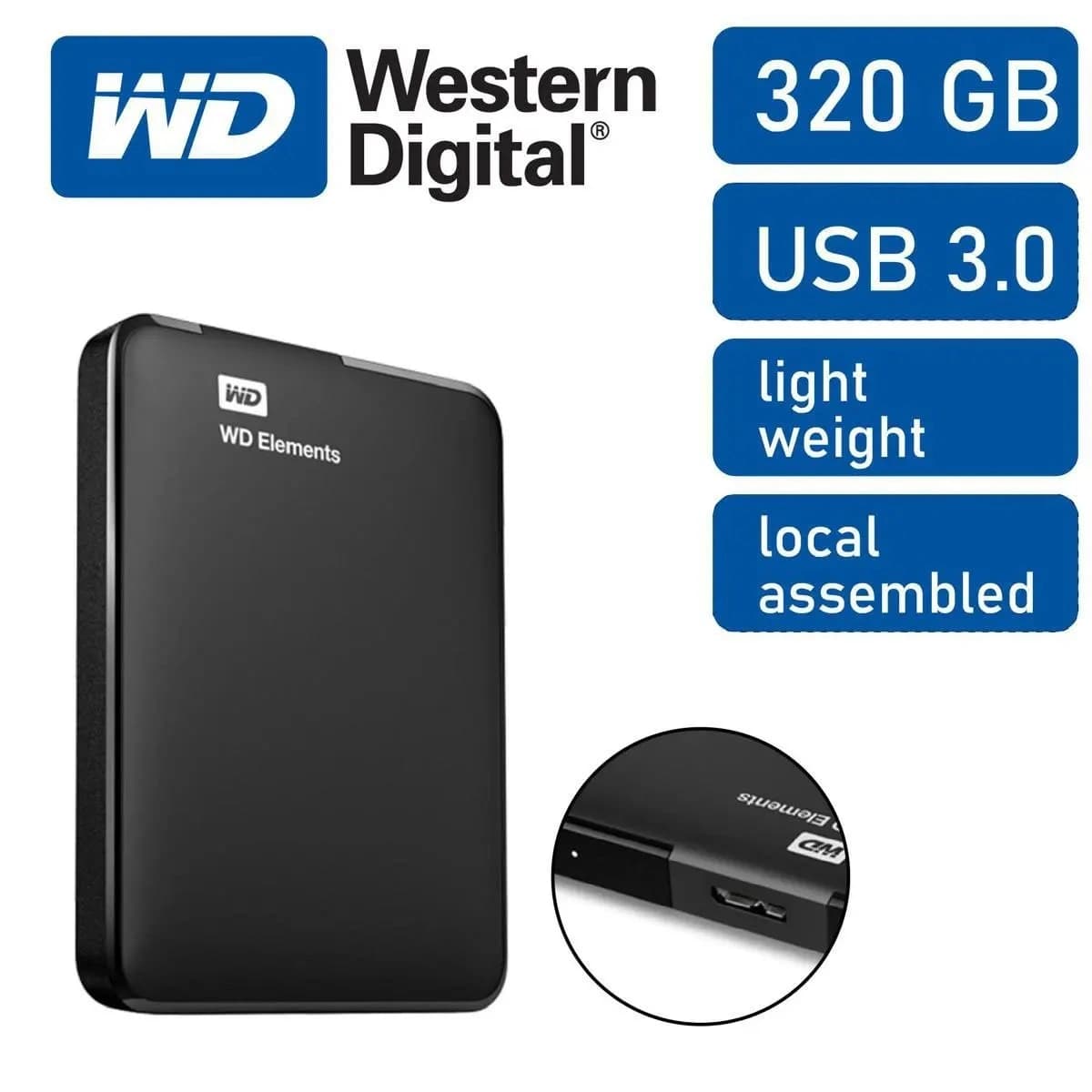 هارد اکسترنال وسترن دیجیتال ظرفیت Western Digital Elements 320GB