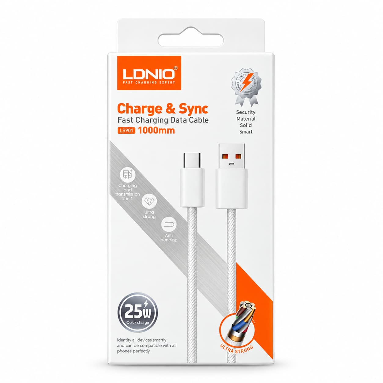 کابل اورجینال usb to c برند LDINO — تصویر ۵