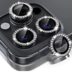 محافظ لنز رینگی نگین‌دار مشکی دوربین iPhone 14 Pro Max — تصویر ۳