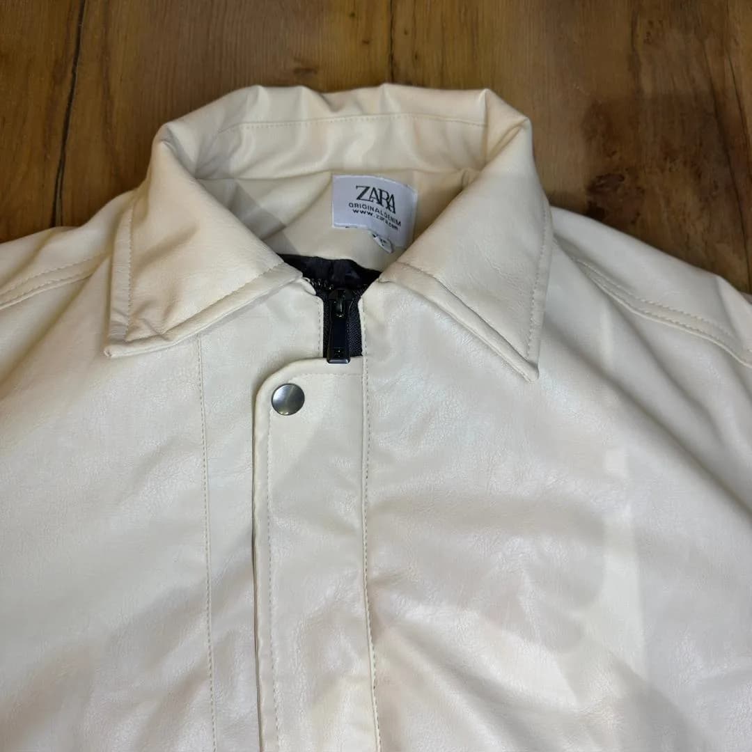 کاپشن مردانه اسپرت چرم ZARA — تصویر ۴