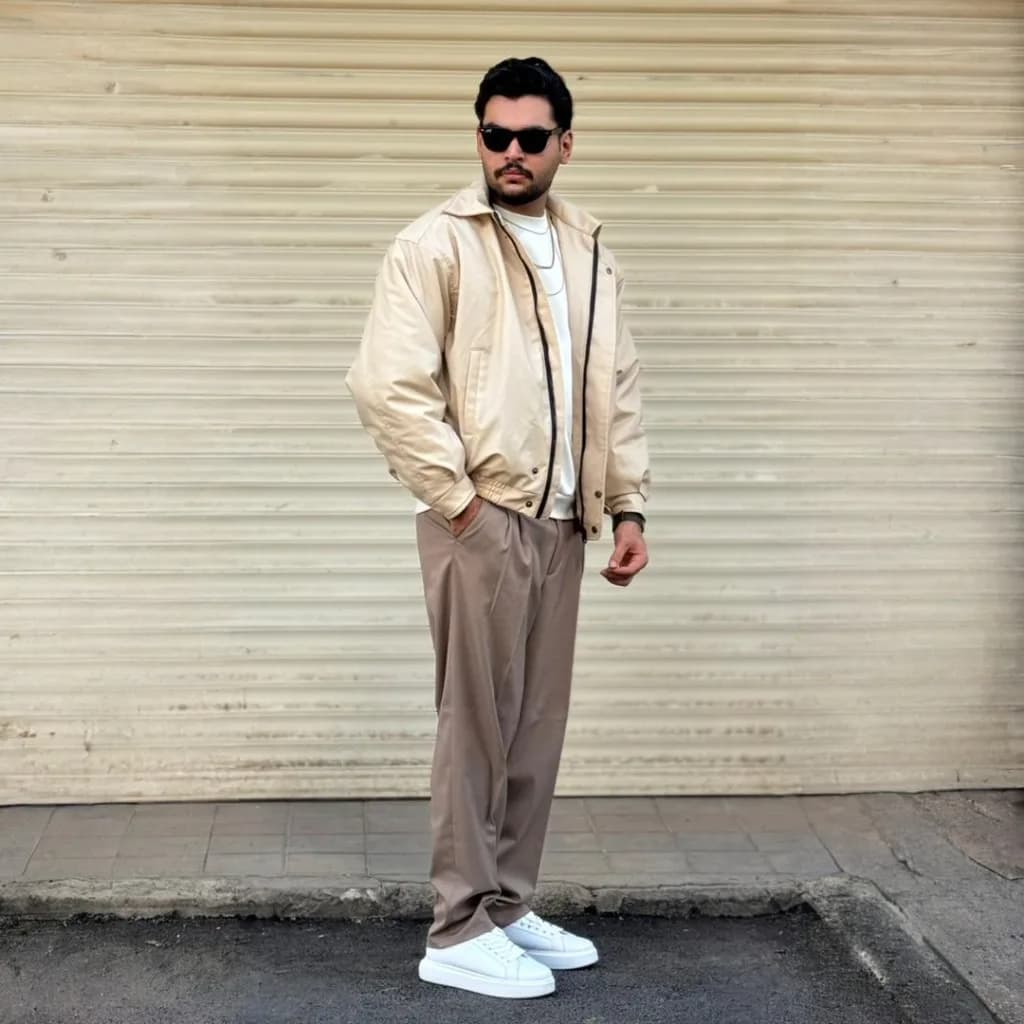 کاپشن مردانه اسپرت چرم ZARA — تصویر ۲