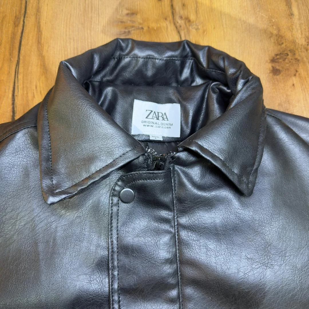 کاپشن مردانه اسپرت چرم ZARA — تصویر ۵