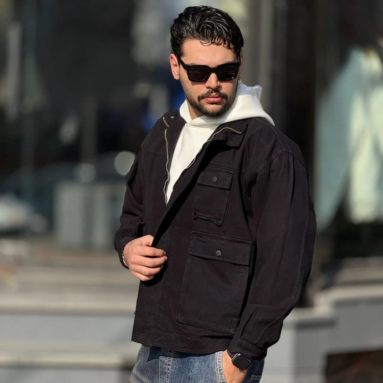 کت کتان مردانه اسپرت 5 جیب قواره بزرگ — تصویر ۵