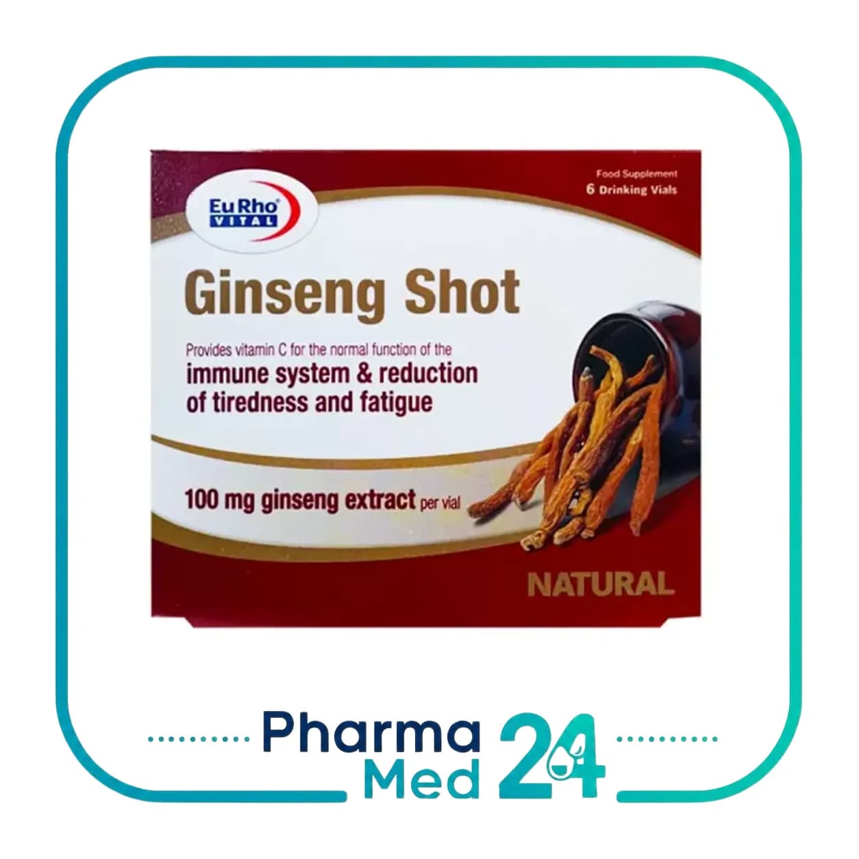 ویال خوراکی جینسینگ شات تعداد 6 عدد (یوروویتال)