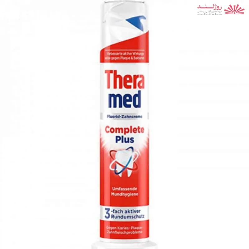 خمیر دندان پمپی ترامد Thera Med مدل Complete Plus حجم 100 میل