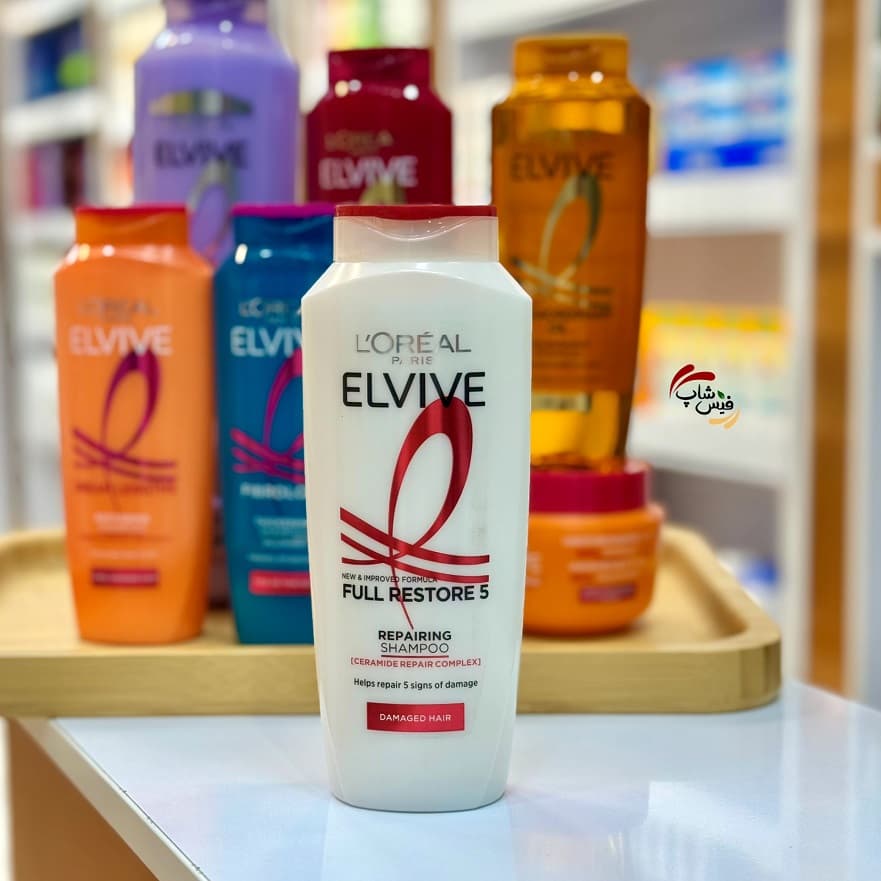 شامپو لورال Loreal موهای آسیب دیده و ضعیف 5 کاره مدل Full Restore 5 اصلی فرانسوی حجم 400میل