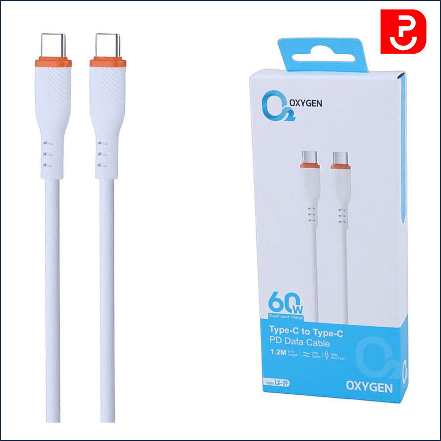 کابل دوسر تایپ سی شارژ 60وات اکسیژن مدل LX-29