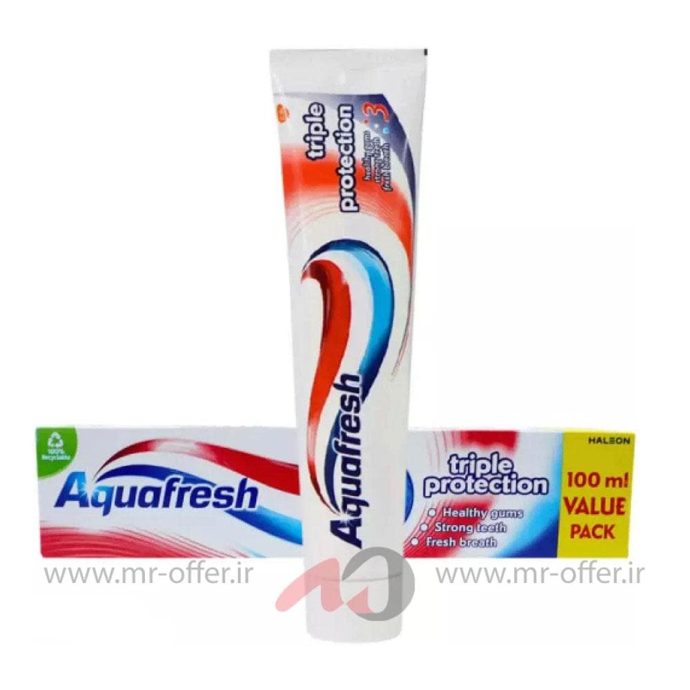 خمیر دندان آکوافرش Triple Protection حفاظت سه‌گانه حجم 100 میل — تصویر ۳