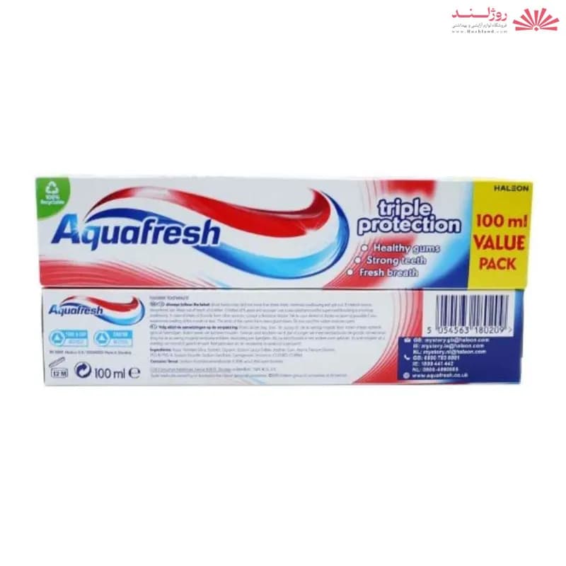 خمیر دندان آکوافرش Triple Protection حفاظت سه‌گانه حجم 100 میل