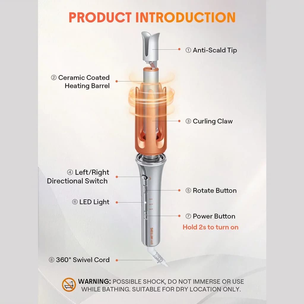 دستگاه فر کننده مو شیگلم مدل It-Curl One-Touch Instant Curler سایز 32 میلی متر — تصویر ۳