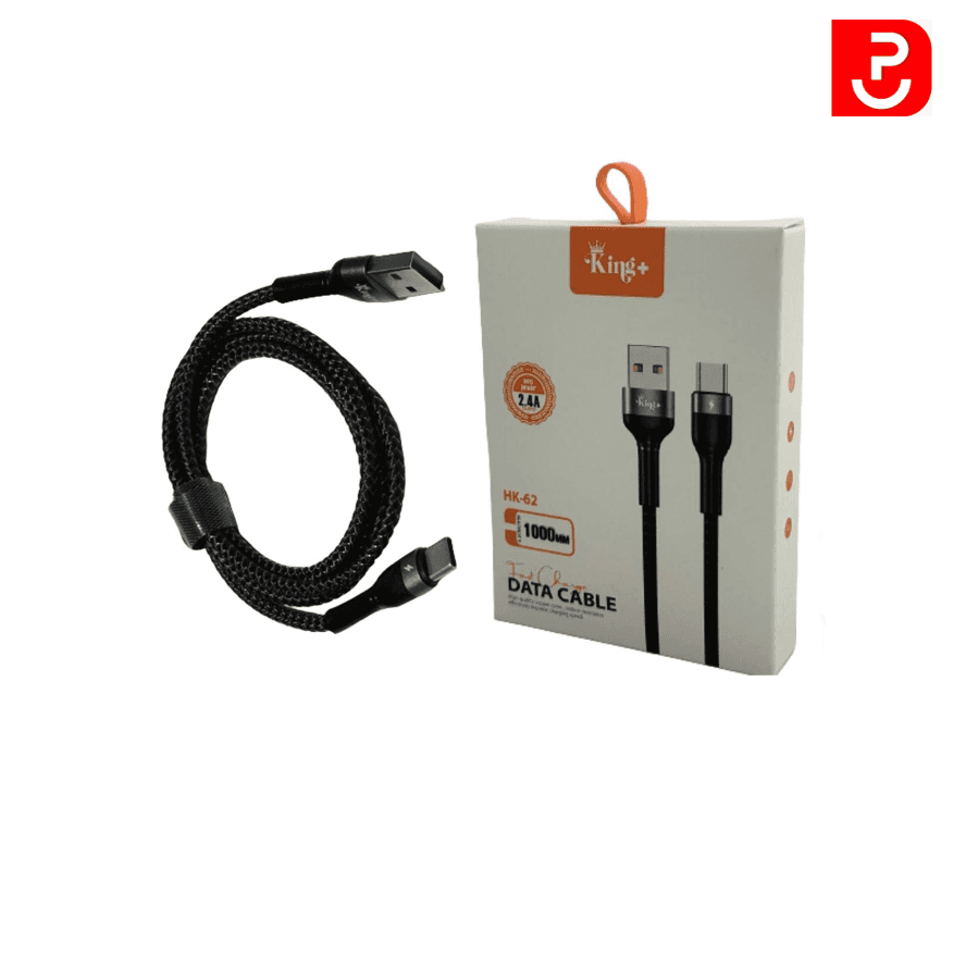 کابل شارژ اورجینال تایپ سی کینگ پلاس KING PLUS مدل HK-62