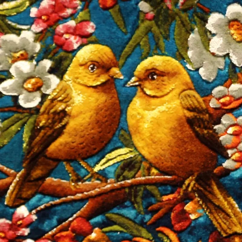 تابلو فرش پرنده ستونی بیابانی — تصویر ۴