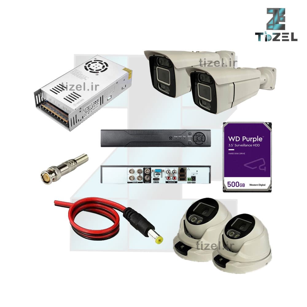 پکیج دوربین مداربسته 2 مگاپیکسل
