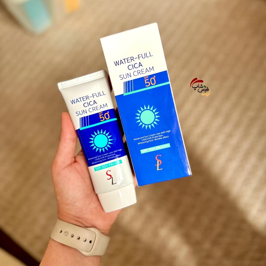 کرم ضد آفتاب تون آپ اس ال SPF 50 (کره ای)شناسه محصول: SL Smile Leader Water-Full Cica SPF50 PA+++ Sun Cream 60ml