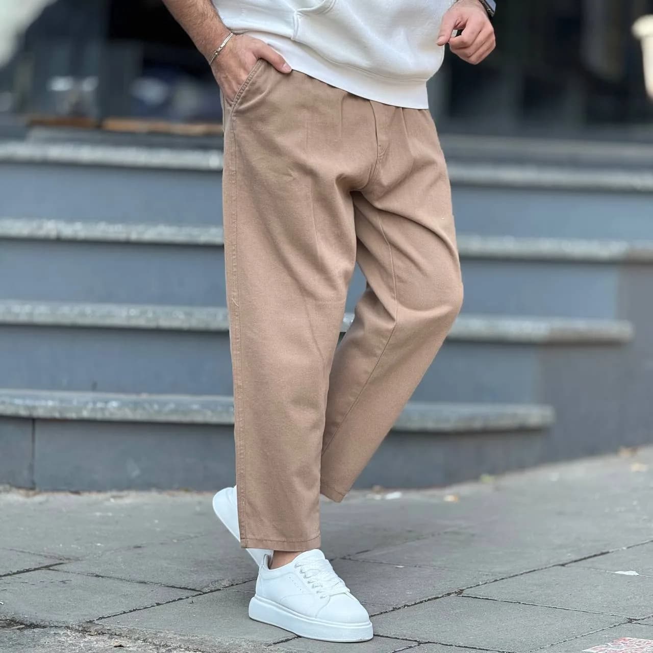 شلوار مام پارچه ای کتان PT-07