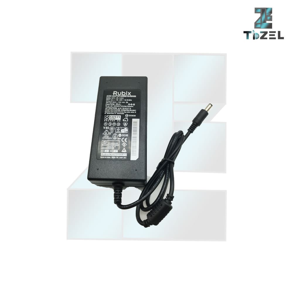 آداپتور رومیزی روبیکس (Rubix) 12 ولت 5 آمپر (12V5A)