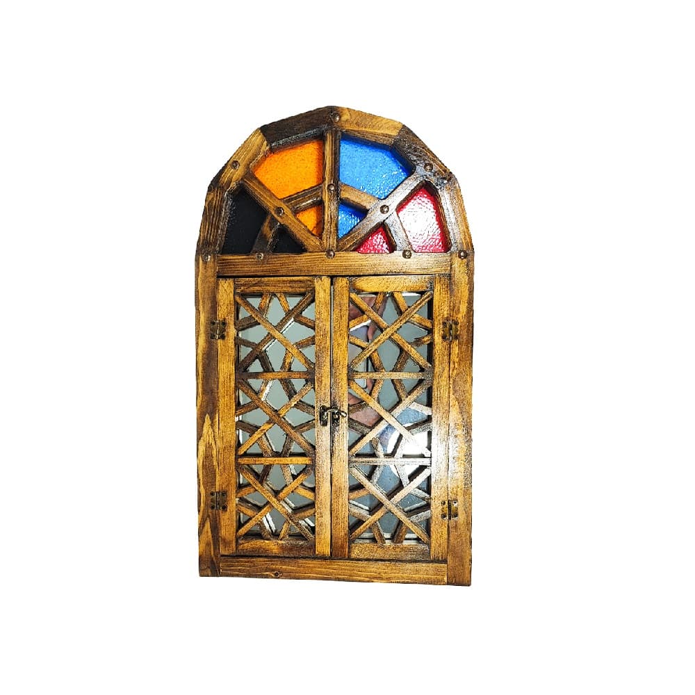 آینه چوبی درب سنتی مشبک 35*60