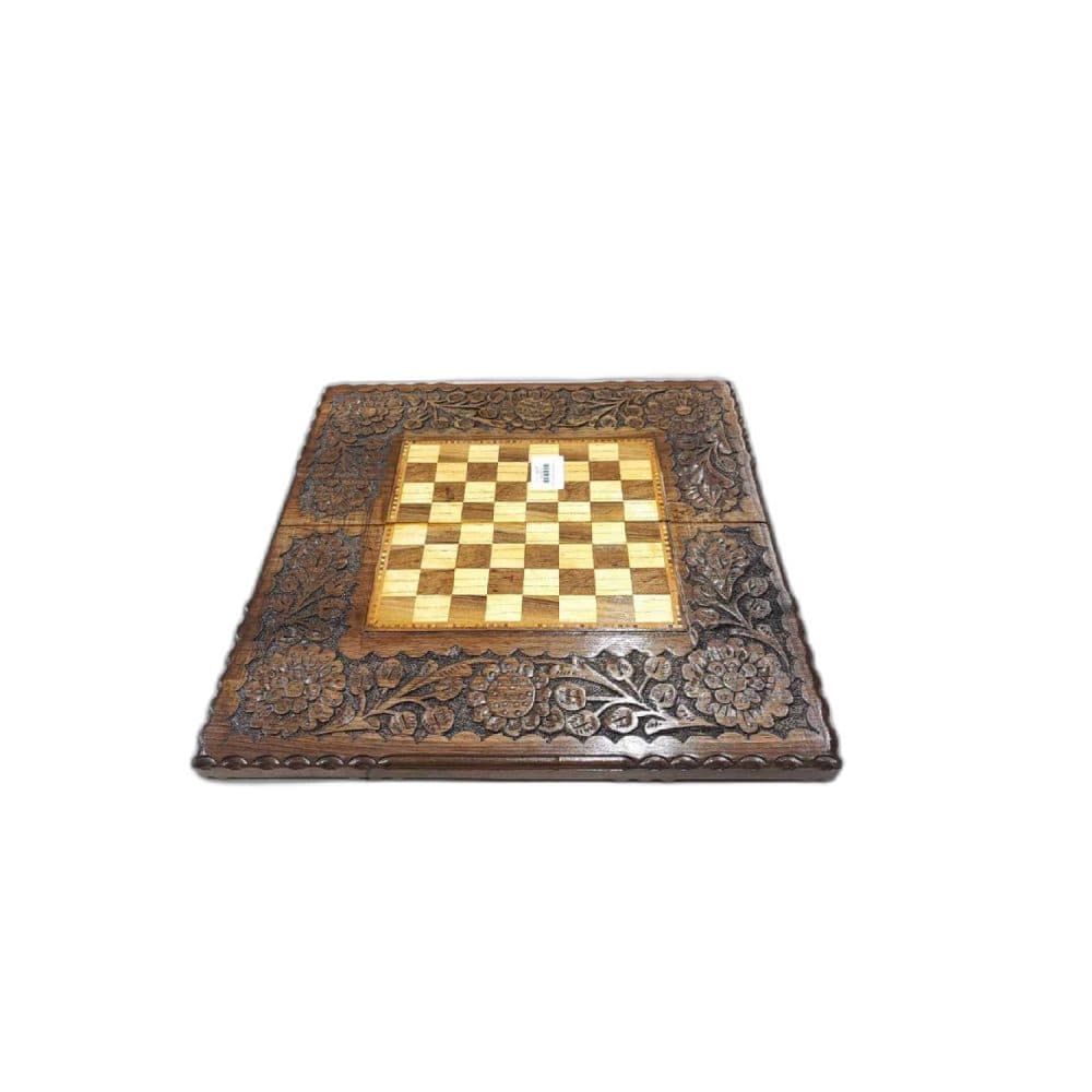 تخته نرد چوب گردو طرح گل — تصویر ۲