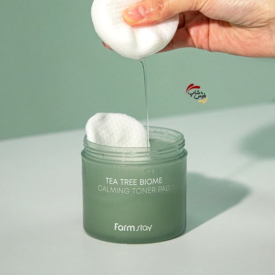 پد تونر ضد جوش تی تری بیوم فارم استی Farm Stay Tea Tree Biome Calming Toner Pad — تصویر ۲