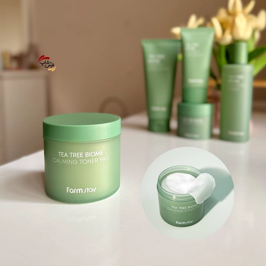 پد تونر ضد جوش تی تری بیوم فارم استی Farm Stay Tea Tree Biome Calming Toner Pad