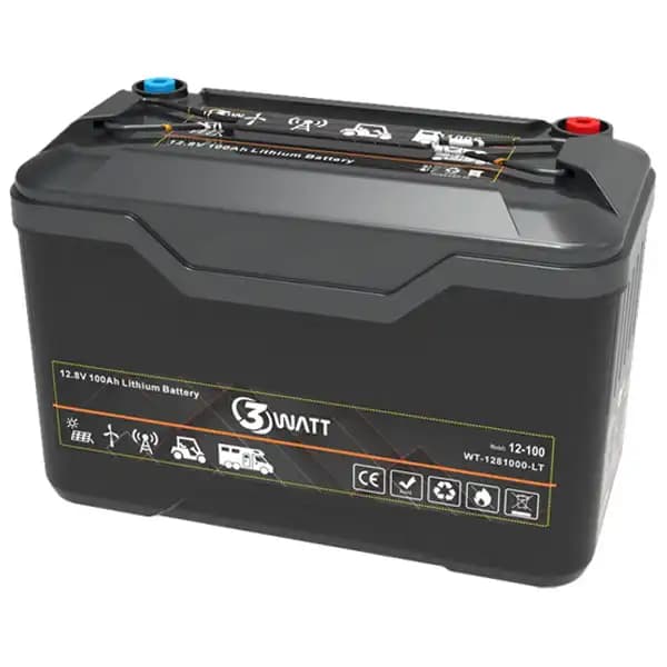 باتری لیتیومی 12.8 ولت 100 آمپرساعت 3WATT مدل WT-1281000-LT