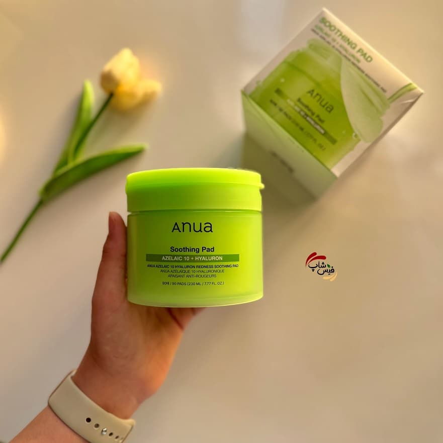 پد تونر آزلائیک اسید 10 درصد و هیالورون ضد جوش و تسکین دهنده آنوا Anua Azelaic 10 Hyaluron Redness Soothing Pad