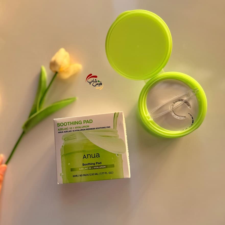 پد تونر آزلائیک اسید 10 درصد و هیالورون ضد جوش و تسکین دهنده آنوا Anua Azelaic 10 Hyaluron Redness Soothing Pad — تصویر ۲