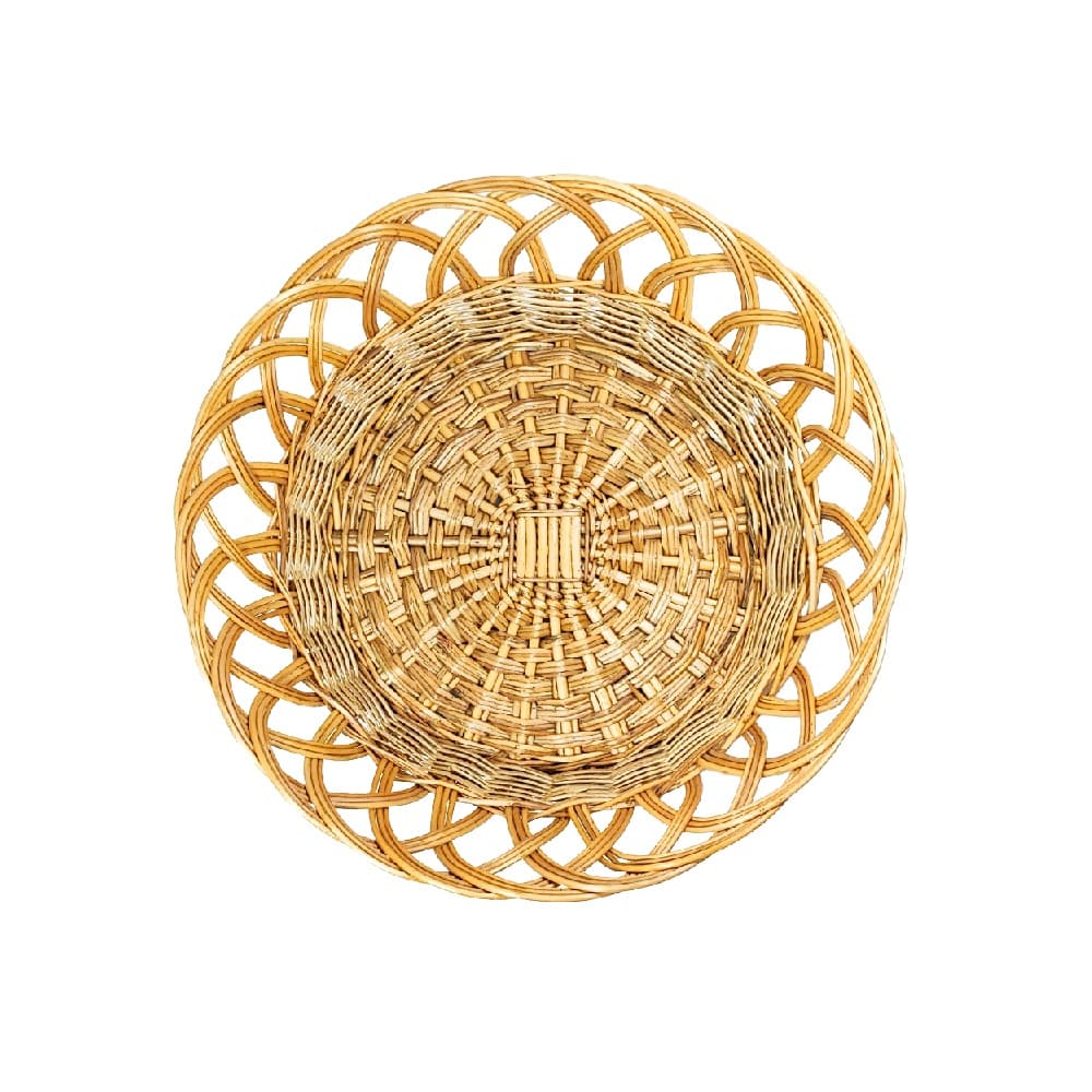 سبد میوه حصیربافی گرد قطر 35 سانت — تصویر ۲