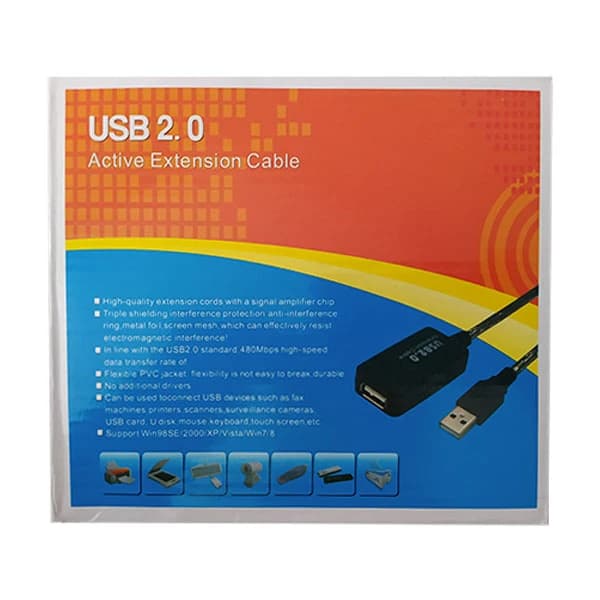 کابل افزایش طول USB P-Net طول 10 متر | P-Net USB Extension Cable 10m — تصویر ۲
