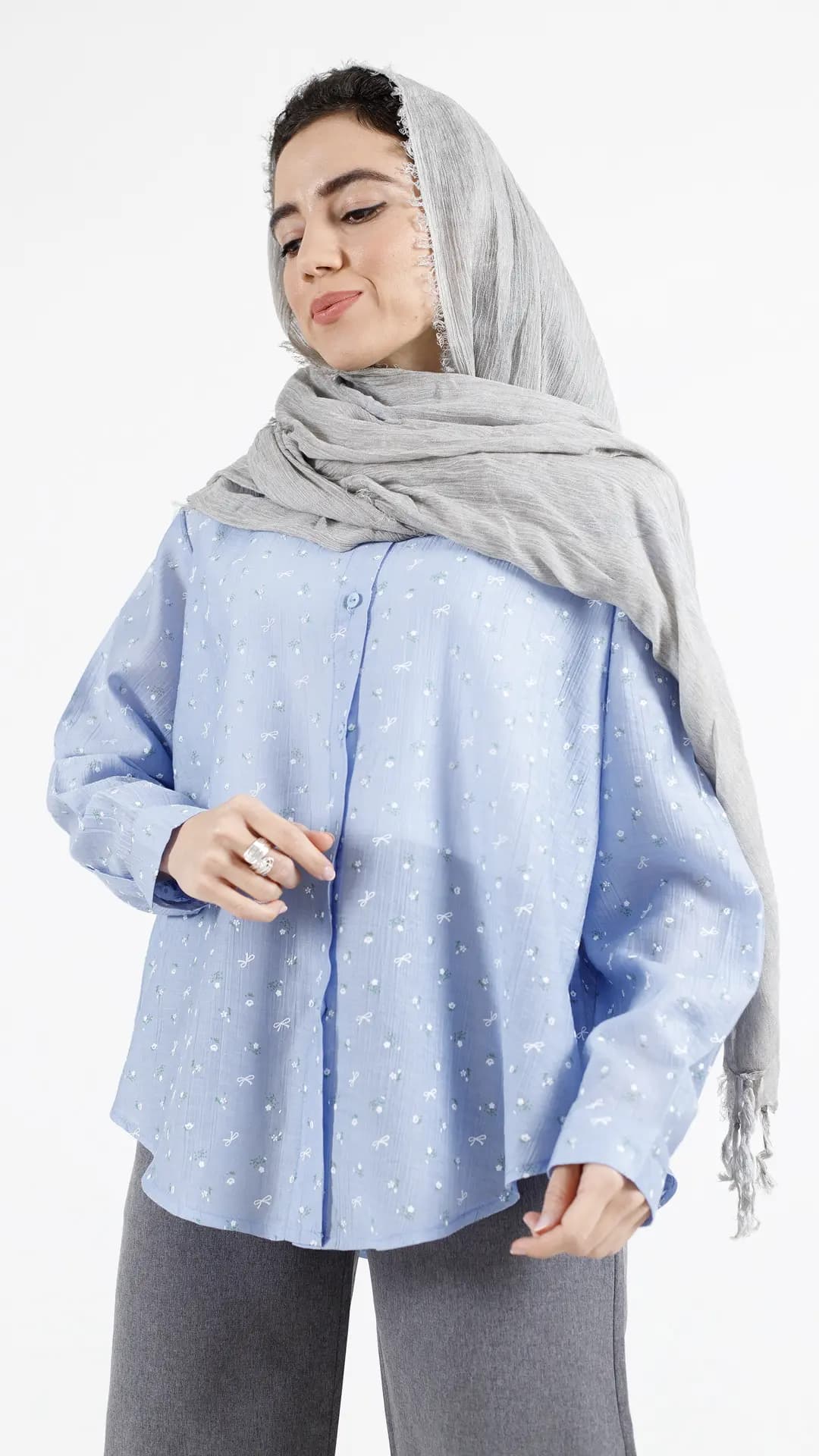 شومیز شیشه ای پاپیونی + تاپ — تصویر ۵