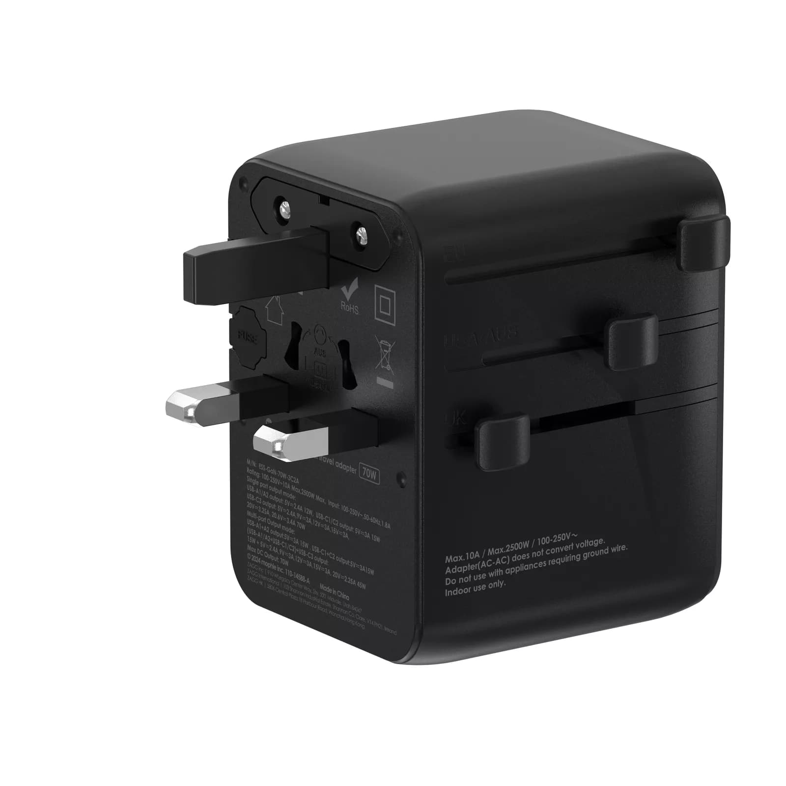شارژر دیواری 70 وات موفی مدل GaN 5 Port +AC Adaptor — تصویر ۴