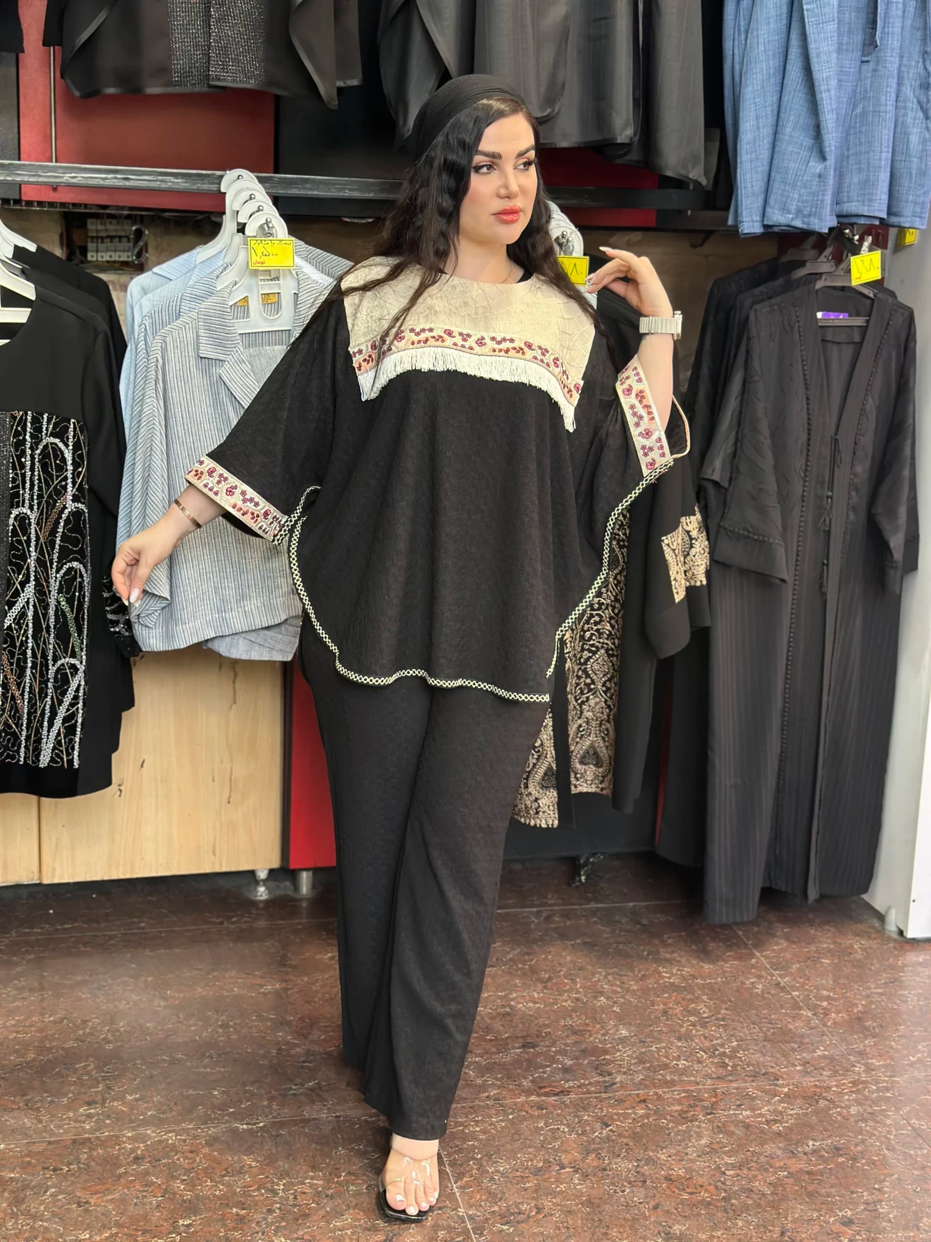 ست مانتو و شلوار زنانه کریشه مراکشی سبک، خنک و مزونی