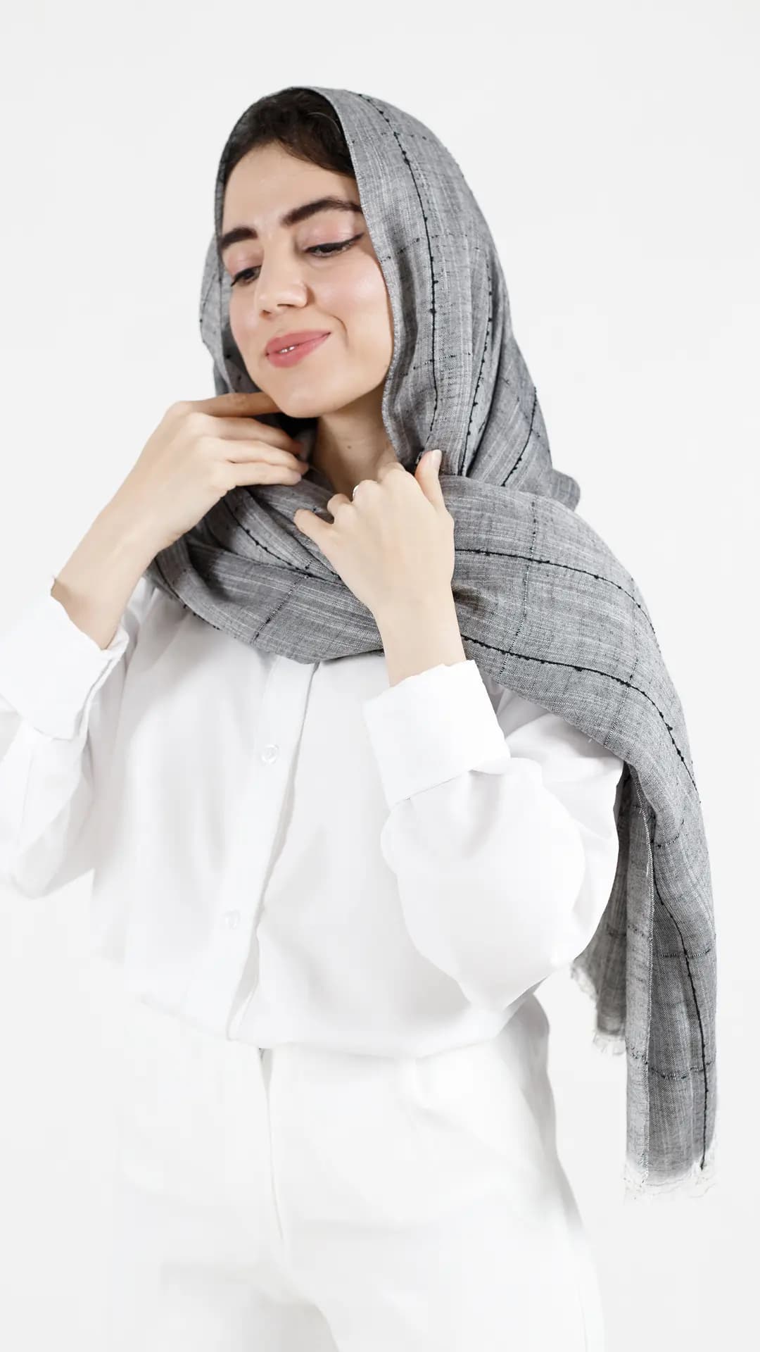 شال لینن چهار خونه