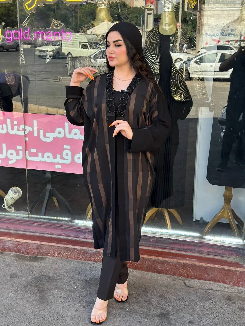 مانتو حریر سنگ دوزی تابستونی