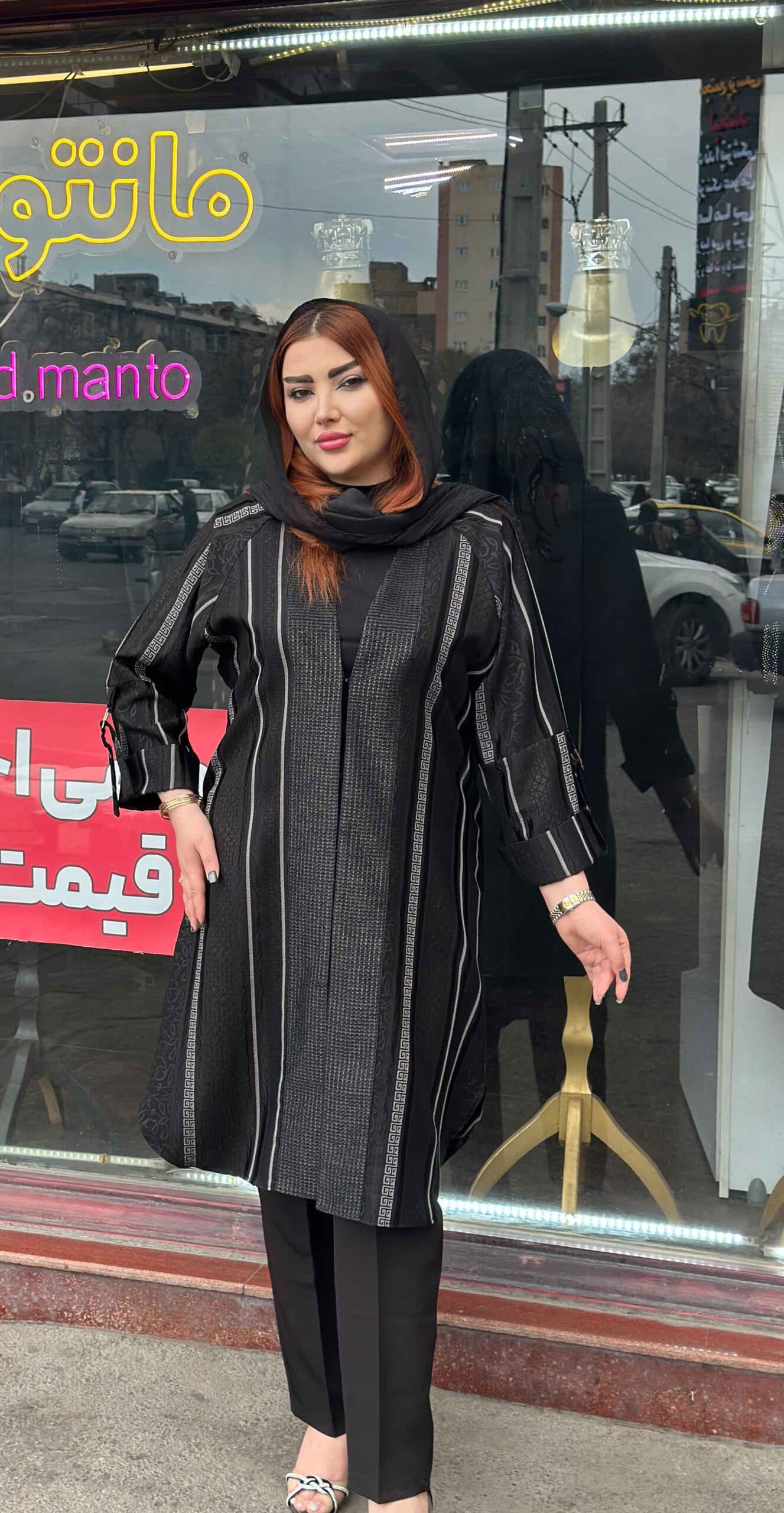 مانتو بلند حریر سگگ دار