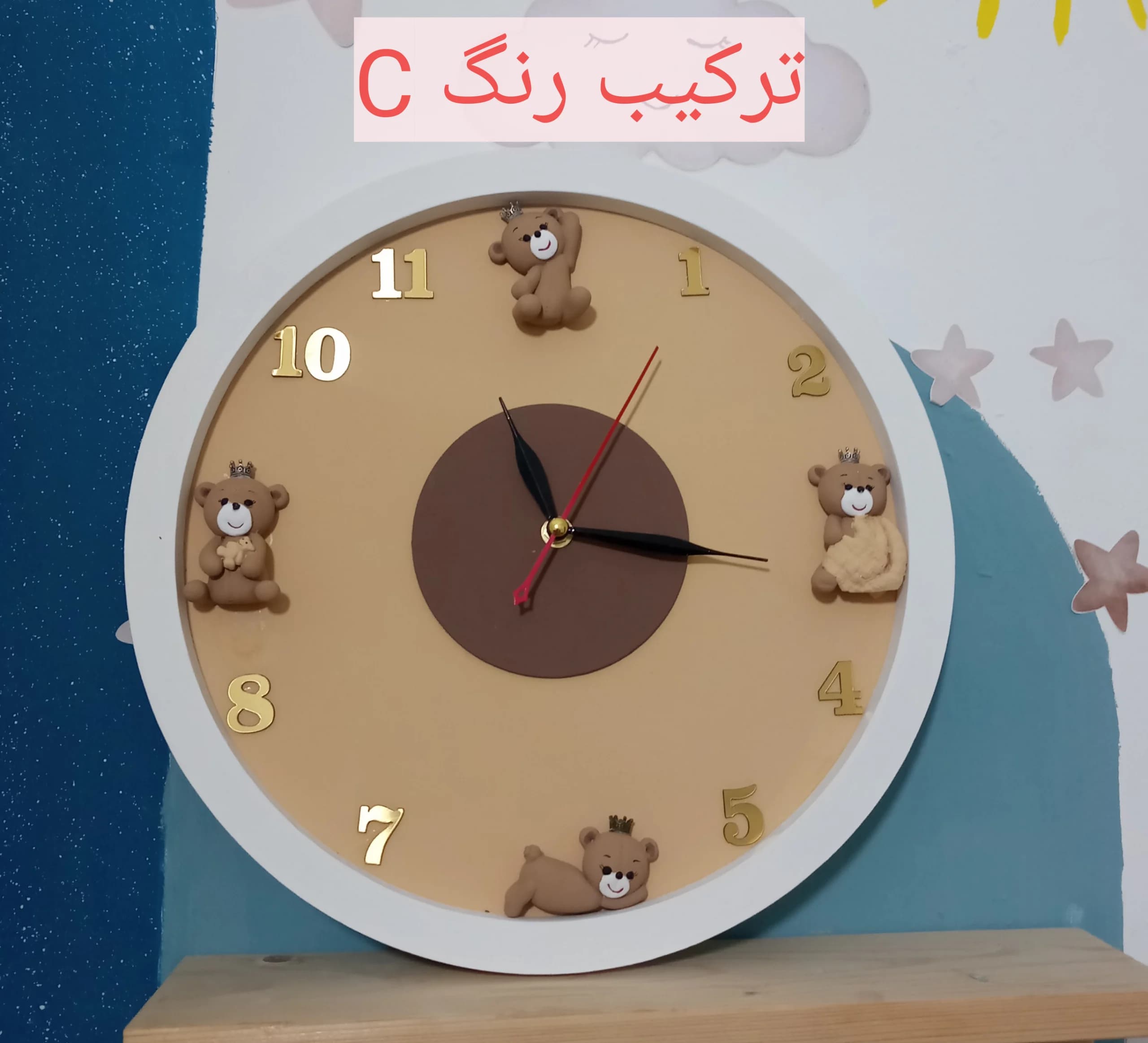 ساعت اتاق کودک | ساعت دیواری فانتزی کودک با مجسمه‌های دکوراتیو — تصویر ۳