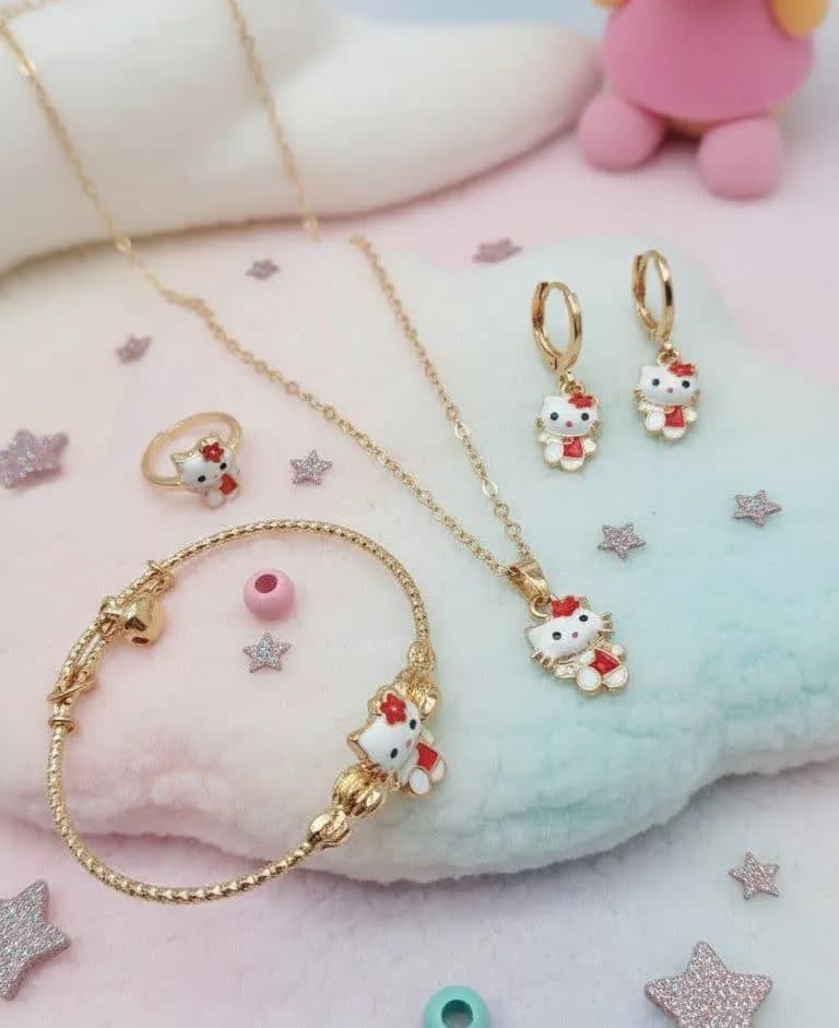 سرویس بچه گانه کیتی قرمز فری سایز کد 10370