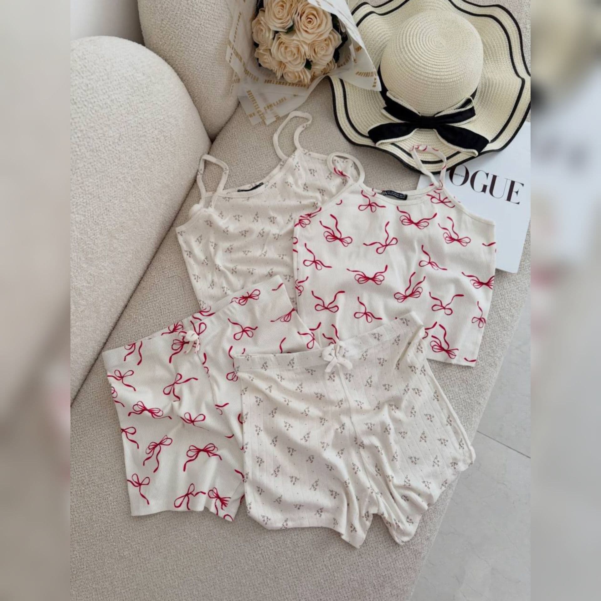 ست کراپ و شورتک بندی ZARA ( پک 6 عددی ) — تصویر ۳