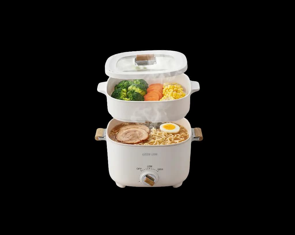 مولتی کوکر برقی گرین لاین Multi-Pot مدل GL-EC35 کد GNMLTPTECWH ظرفیت 2.5 لیتر و توان 1000 وات — تصویر ۳