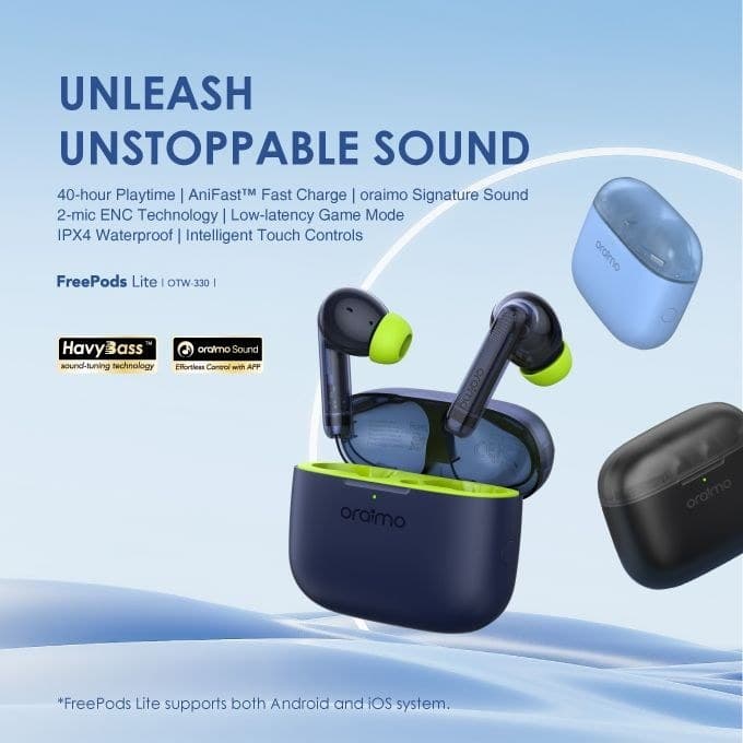 هدفون بلوتوثی Oraimo مدل Freepods Lite — تصویر ۶