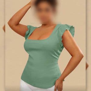 تیشرت یقه خشتی استین عروسکی ( پک 6 عددی )