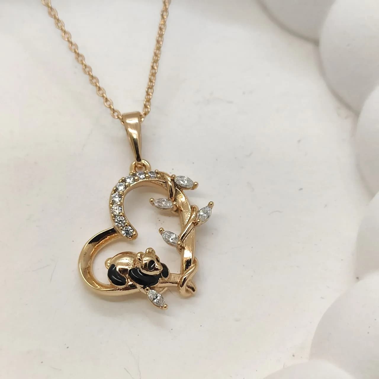 گردنبند ژوپینگ زنانه نگین دار مدل پاندا کد 10284