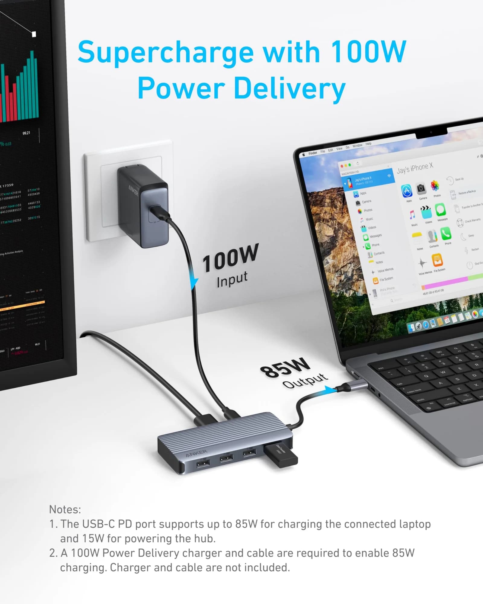هاب USB-C انکر مدل A8374، هفتکاره دو نمایشگر با دو خروجی HDMI — تصویر ۳