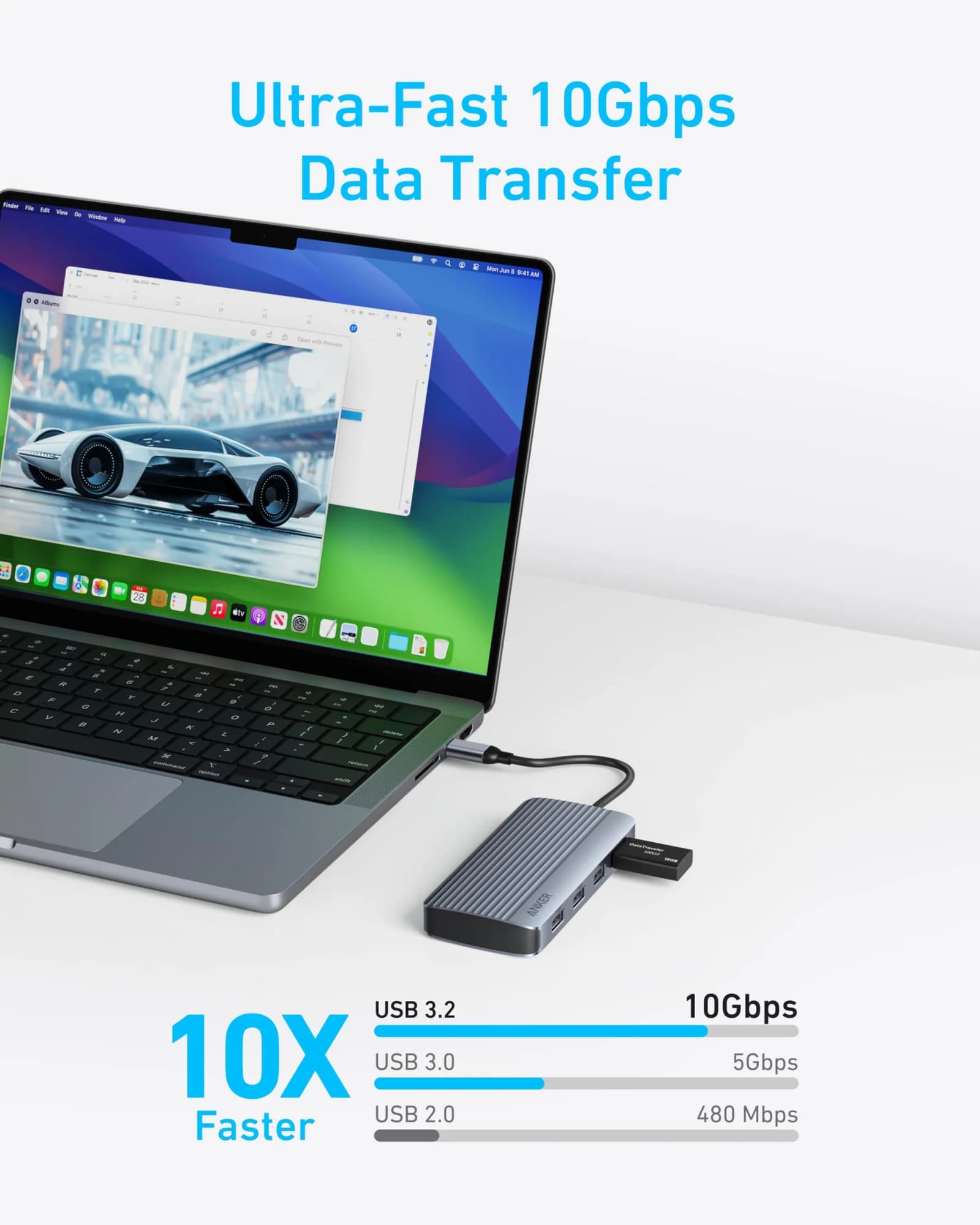 هاب USB-C انکر مدل A8374، هفتکاره دو نمایشگر با دو خروجی HDMI — تصویر ۴